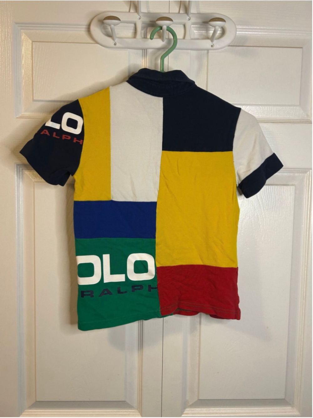 Polo Ralph Lauren Boys Patchwork Colour Block Cotton Mesh Polo with flaw 8 - Picture 4 of 4